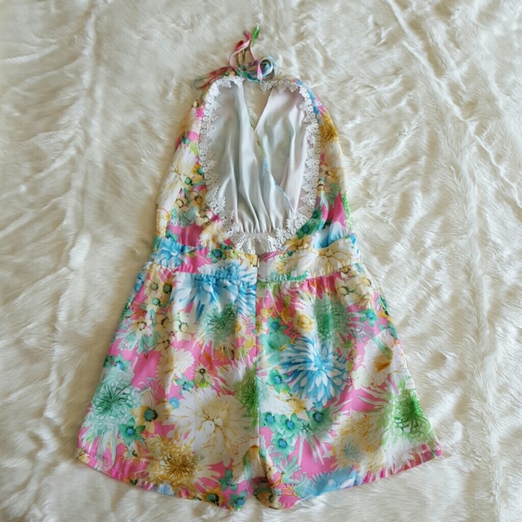 Cals Floral Print Romper with Lace Embellishment - Picture 3 of 8